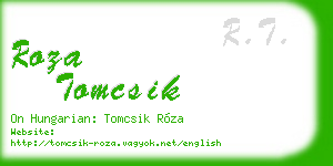 roza tomcsik business card